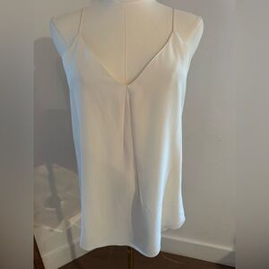 Lavender brown under shirt, v neck white. Silk fabric size x-small